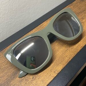 Rue21 Mirror Lenses Olive Green Cat Eye Square Frame Womens Sunglasses